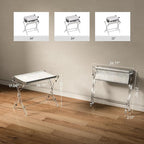 Byingo Acrylic Luggage Rack, Fancy Foldable Suitcase Stand with PET Fabric Shelf for Guest Room, Bedroom, Hotel, Holds Up to 50-100 lb, Modern, Portable, Easy to Use, Heavy-Duty