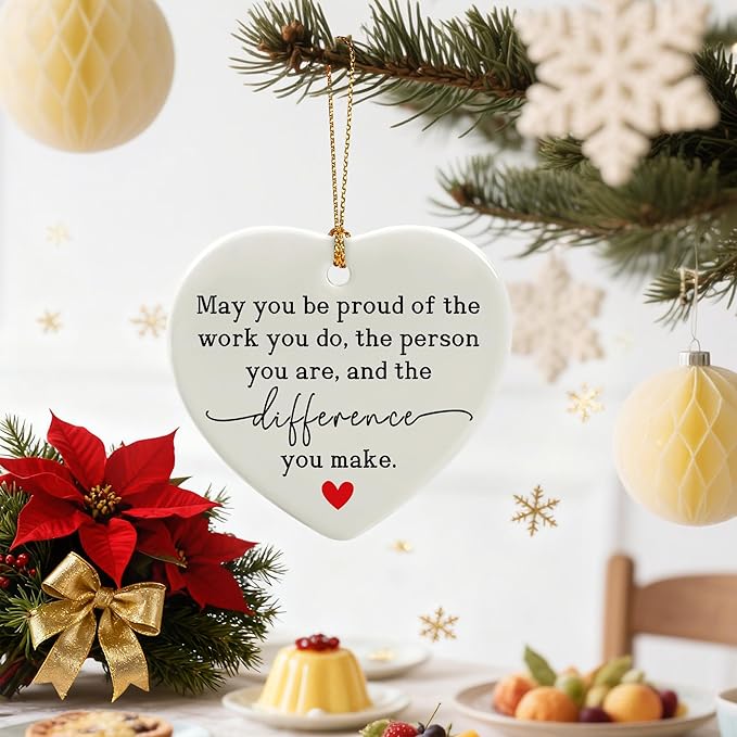 May You Be Proud of The Work You Do - Thank You Gift, Farewell, Going Away, Goodbye, Leaving, Retirement Gifts | Gifts for Colleague, Coworker, Team & Employee | Christmas Ornament