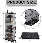 Aliceset 6-shelf Hanging Shoe Organizer for Dance Bags, Collapsible Hanging Shoe Rack with Transparent Shelves and Mesh Sides, Travel Backstage Accessories, Dance Bag Accessories