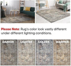Keen Home Design 9x12 Rug - Machine Washable Area Rug with Non-Slip Backing, Ideal for Living Room, Dining Room, Bedroom - Vintage, Easy Clean, Durable, Low Pile Rug - (9' x 12')