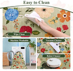U'Artlines 2'6" x 10' Boho Runner Rug for Hallways Kitchen Colorful Floral Soft Non Slip Washable Floor Carpet Runners for Entryway Laundry Room Bathroom Green
