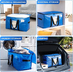 TAILI Extra Large Moving Bags, 4 Pack Blue Heavy Duty Totes For Storage with Visible Window, Wrap Around Handles, Storage Bags for Space Saving, Alternative to Moving Boxes