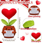 Wavwavw Sister Gifts Handmade Crochet Doll with Card Crochet Present for Sisters Sis Big Little Sister Birthday Wedding Home Decor(Heart)