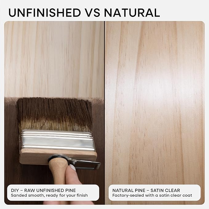 Homeforia 42 inch Wood Floating Shelf, High End Solid Natural Wood 42inch Large Floating Shelves for Wall Mounted, Unfinished Wooden Floating Shelves, Heavy Duty Bracket, 42 X 6.5 X 1.75 in, Set of 3