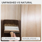 Homeforia 42 inch Wood Floating Shelf, High End Solid Natural Wood 42inch Large Floating Shelves for Wall Mounted, Unfinished Wooden Floating Shelves, Heavy Duty Bracket, 42 X 6.5 X 1.75 in, Set of 3