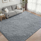 Fluffy 5x7 Area Rugs for Living Room Bedroom: Ultra Soft Shag Rug Non-Slip Non-Shedding Small Plush Bedside Rug Indoor Floor Carpets for Kids Room Playroom Entryway Nursery Dorms Home Decor Gray