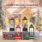 12" Christmas Snow Globe Lantern with Nativity - Water Swirling Glitter LED Light Lantern with Music - Vintage Xmas Gifts - USB Plug or Battery Operated Home Decor (Religious)