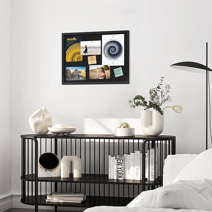 DAHAPYBOO Cork Board with Linen Black 2Pack,Bulletin Board 23"x17", Corkboards for Office Home School Message Board or Vision Board Decoration.