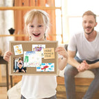 DAHAPYBOO Cork Board Bulletin Board 2 Pack,17"X12" Cork Board for Office with Pin Oak Wood Boards,Hanging Corkboards for Office Home School Message Board or Vision Board Decoration