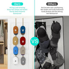 HapiRm Over Door Hat Rack - 2 Packs Hat Organizer with 8 Hooks Design, Hanging Baseball Cap Organizer Storage Holds Up to 40 Caps for Door, Bedroom, Closet (Gold)