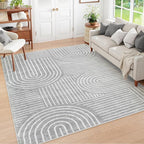 Lahome Abstract 8x10 Area Rugs for Living Room, Non Slip Bedroom Rug 8x10 Under Bed, Soft Grey Ultra-Thin Accent Carpet for Dining Room Office(8x10ft,Gray)