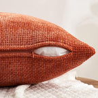 MIULEE Pack of 4 Couch Throw Pillow Covers 20x20 Inch Burnt Orange Soft Decorative Chenille Pillow Covers Farmhouse Accent Cushion Covers for Boho Home Decor Sofa Bedroom Living Room