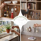 Acrylic Shelf Riser 6x5.1x4 pack of 2, Clear Acrylic Stand for Figure, Cosmetics, Bags, Shoes, Toys, Collectibles, 6x5.1x4 Inch
