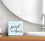 SRADMO Inspirational Wood Box Sign Desk Decor, Inspirational Office Decor, Light Blue Striped Motivational Theme Wooden Block Box Sign Decoration for Home Office Shelf Table Decorative Accessories