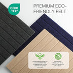 MaxGear Large Cork Boards for Walls 36" x 24", Charcoal Gray Felt Bulletin Board Tiles for Office Decor, 6 Pack Felt Wall Tiles with Slat Paneling, Push Pin Board Home Wall Organizer