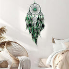 Large Green Leaf Weed Dream Catchers for Bedroom Adult Green Boho Dream Catcher Wall Decor Dorm Living Room Hanging Decoration Festival Gifts