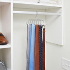 iDesign Axis Metal Hanger, Hanging Closet Organization Storage Holder, Men's Ties, Women's Shawls, Pashminas, Scarves, Clothing, Accessories, 14 Hooks, Tie and Belt Rack