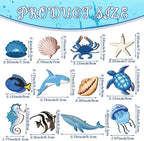 24 Pcs Summer Ornaments for Tree Wooden Ocean Beach Tree Decorations Coastal Nautical Wood Hanging Cutouts Beach Sea Animals Decorations with Rope for Summer Holiday Party Supplies