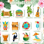 Geelin 36 Pcs Summer Wood Hanging Ornaments for Tree Mini Tree Decorations Hawaiian Beach Wooden Pendant Decorations with String for Luau Party Supplies(Aloha)