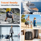 Vacuum Travel Bags with Pump, 2 Pack 34L Space Saver Vacuum Compression Bags for Travel Luggage Suitcase Backpack, Waterproof & Reusable Vacuum Packing Cubes for Clothing (2PCS + Pump)