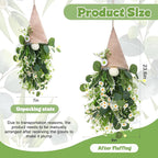 23.6 x 9 in Daisy Gnome Hanging Decor, Artificial Floral Burlap Gnome Swag for Spring Summer Door, Window, Wall and Porch Decoration