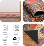 Keen Home Design 6x9 Rug - Machine Washable Area Rug with Non-Slip Backing, Ideal for Living Room, Dining Room, Bedroom - Vintage, Easy Clean, Durable, Low Pile Rug - (6' x 9')