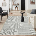 Lahome Abstract Bedroom Rug, Soft 4x6 Rug Ultra-Thin Washable Area Rugs for Living Room, Modern Black Rug Non-Slip Throw Carpet for Entryway Office Kitchen(4'x6',Black)