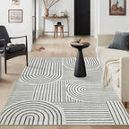 Lahome Abstract Bedroom Rug, Soft 4x6 Rug Ultra-Thin Washable Area Rugs for Living Room, Modern Black Rug Non-Slip Throw Carpet for Entryway Office Kitchen(4'x6',Black)