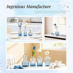 Der Rose Glass Bud Vases Set of 32 Small Blue Flower Vases for Rustic Wedding Centerpieces Table Decorations and Home Office Decor(Blue)