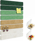 Cork Board for Walls - 8 Pack Felt Pin Board Bar Strips - Self-Adhesive Lightweight Bulletin Board - Cork Board for Office with 40 Push Pins No Damage for Wall