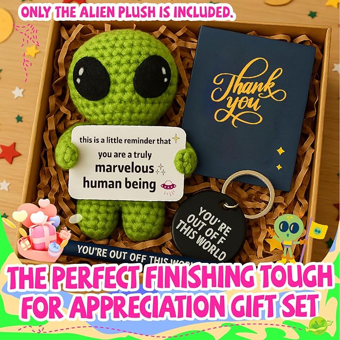 MAMAGIFTREE You are a Truly Marvelous Human Being Crochet Alien – Funny Handmade Gift for Friend, Coworker, Women, Men, Graduation Birthday