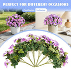 6 Pcs Artificial Petunia Flowers for Outdoor, Fake Spring Petunias Faux Silk Flowers for Outdoors UV Resistant Plants for Planters Garden Porch Patio Window Box Indoor Table Decor(Violet Lotus)
