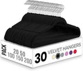Utopia Home Velvet Hangers 30 Pack – Luxury Non-Slip Slim Pant & Coat Hangers, Strong Space-Saving Clothes Hangers with Pants Bar and 360° Swivel Hook – Black
