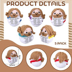 Marsui 5 Pcs 5 Pcs Crochet Dolls Christian Positive Gifts for Women Mini Jesus Figures with Positive Card Handmade Religious Crochet Plush Doll for Church Sunday School Motivational Gift (Colorful)