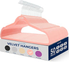 SereneLife 50 Pack Velvet Hangers - Non-Slip, 360° Swivel Hook - Ultra-Thin, Lightweight Velvet Hangers for Shirts, Sweaters, Hoodies, Kids Clothes & Dresses - Space-Saving