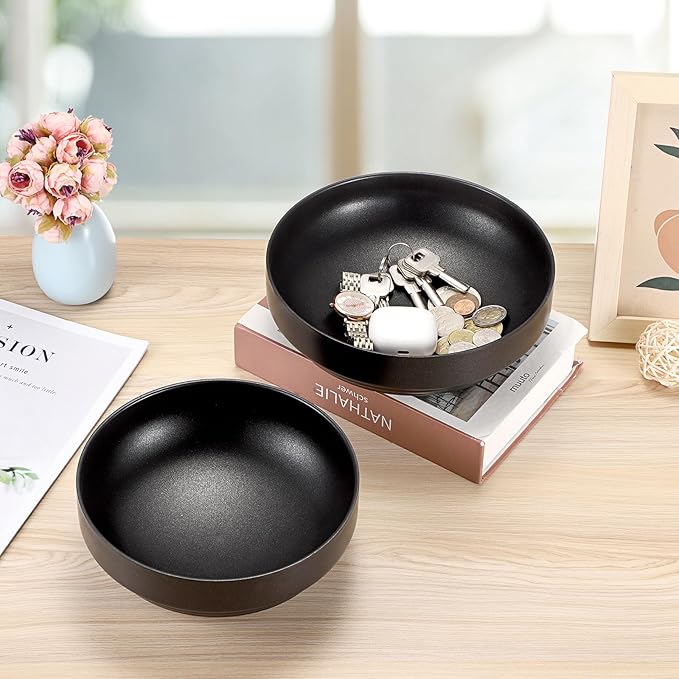Stainless Steel Bowl Decorative Key Bowl Serving Bowl for Snack Fruit Dish Round Key Dish for Entryway Table Coffee Table Kitchen Counter, 8.3 Inches