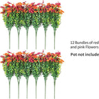 Artificial Fake Mums Fall Flowers for Outdoors Decoration,12 Bundles Faux Silk Daisy Flowers for Outdoor Planter UV Resistant Look Real for Home Front Door Porch Patio Outside Yard(Orange Brown)