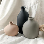 Ceramic Vase Set of 3, Small Modern Rustic Pottery Vases for Home Decor,Farmhouse Flower Vase for Pampas Grass, Dried or Fresh Flowers, Decorative Vases for Living Room, Bedroom, Bookshelf, or Table.