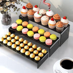 ANDGOO 6Pcs Large Acrylic Risers, 2 Set(11.2”L~11.6”L~12”L) Black Rectangular Showcase Collectibles Display Shelf, Retail Desktop Display Stand for Organize and Decoration