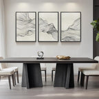 Large Framed Black and Beige Neutral Abstract Wall Art for Living Room, 3 Piece Modern Canvas Prints Paintings Artwork for Walls, Minimalist Lines Pictures for Hallway Stair Office Wall Decor 24x36 In