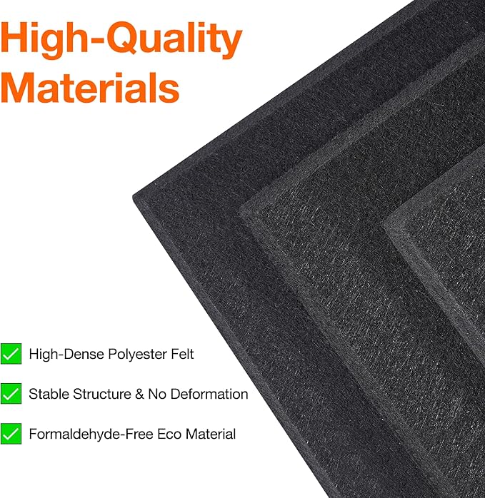 Large Cork Boards for Walls 48" x 36",12 Pack Bulletin Boards Alternative Cork Board for Office,Black Felt Wall Tiles, Contains Removable Security Stickers and PushPins