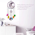 Large Dream Catchers, Crystal Tree of Life Dreamcatcher with Rainbow Healing Agate Slice Wind Chime Suncatcher for Windows Hangings Prism Decoration Gifts for Adult Girls Bedroom Garden Room Decor