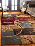 Unique Loom Barista Collection Area Rug - Kouillou (3' 1" x 5' 3" Rectangle, Multi/ Brown)