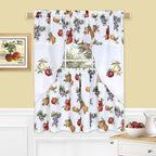 Ergode Ambrosia Embellished Tier & Swag Set | Realistic Fruit Print | Elegant Decorative Accents | Easy Installation | 58x24