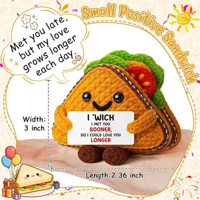 MY-ALVVAYS Funny Love Romantic Sandwich Gifts for Him Her Wife Women, Valentines Anniversary Day Birthday Gift for Couples, Handmade Cute Collectible Dolls