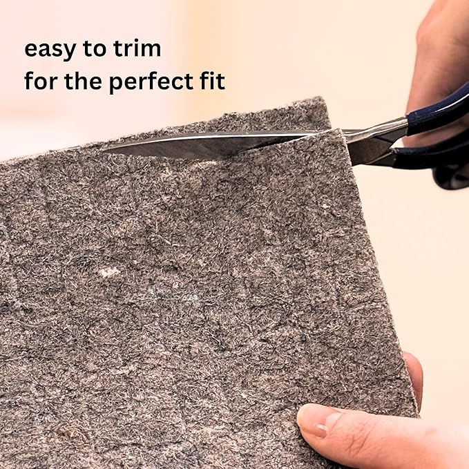 KOECKRITZ RugLock 10' x 10' Rug Pad – Non-Slip Felt & Rubber Dual Surface Rug Gripper, 0.345" Thick Cushion, Strong Grip Floor Protection, Safe for All Floors