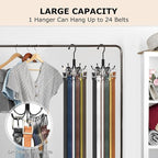 Belt Hanger, Metal Belt Rack Holder, 360° Rotatable, Maximum 24 Storage Capacity, Black, 2 Pcs