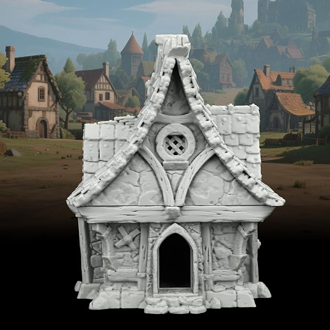 Medieval Blacksmith Shop TTRPG Buildings – 25mm Scale Unpainted RPG Terrain Set for Dungeons and Dragons, Scenario Pieces for Wargame & Role Playing – Medieval Village E AF1124E