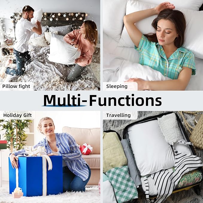 YSTHER 24x24 Euro Pillow Inserts Set of 2, Premium Down Feather Pillows for Couch, Bed & Lumbar Support - Machine Washable, Fluffy Decorative Throw Pillow Inserts (White)