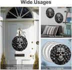 Wall Picture, with Black and White Skulls Printed Circular Iron Hanging Picture,Wall Art Decor,Home for Bedroom Living Room Bathroom Decor,Iron Painting 11.8X11.8 in